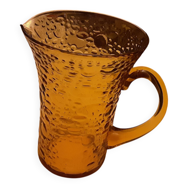 POT A EAU VERRE BULLE  JAUNE