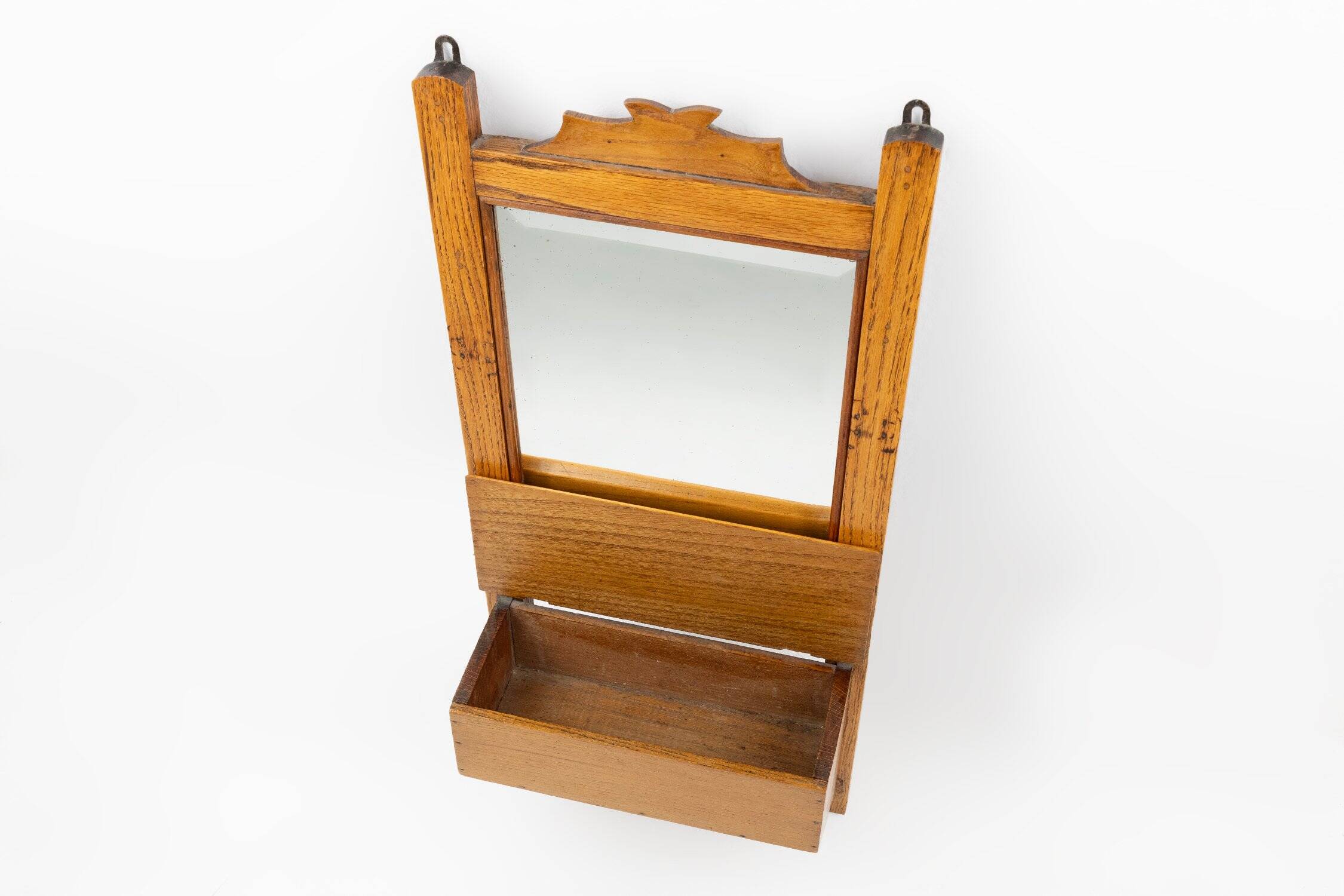 Item Name French Wooden Shaving Cabinet with Mirror, 1890s