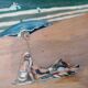 Mid century oil painting The Sunbathers