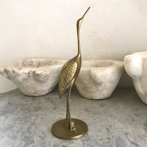 Vintage brass heron