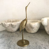 Vintage brass heron