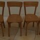 6 vintage Baumann wooden bistro chairs in their patina