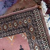 Contemporary artistry meets vintage Bukhara rug, 95cm x 154cm, 1950s