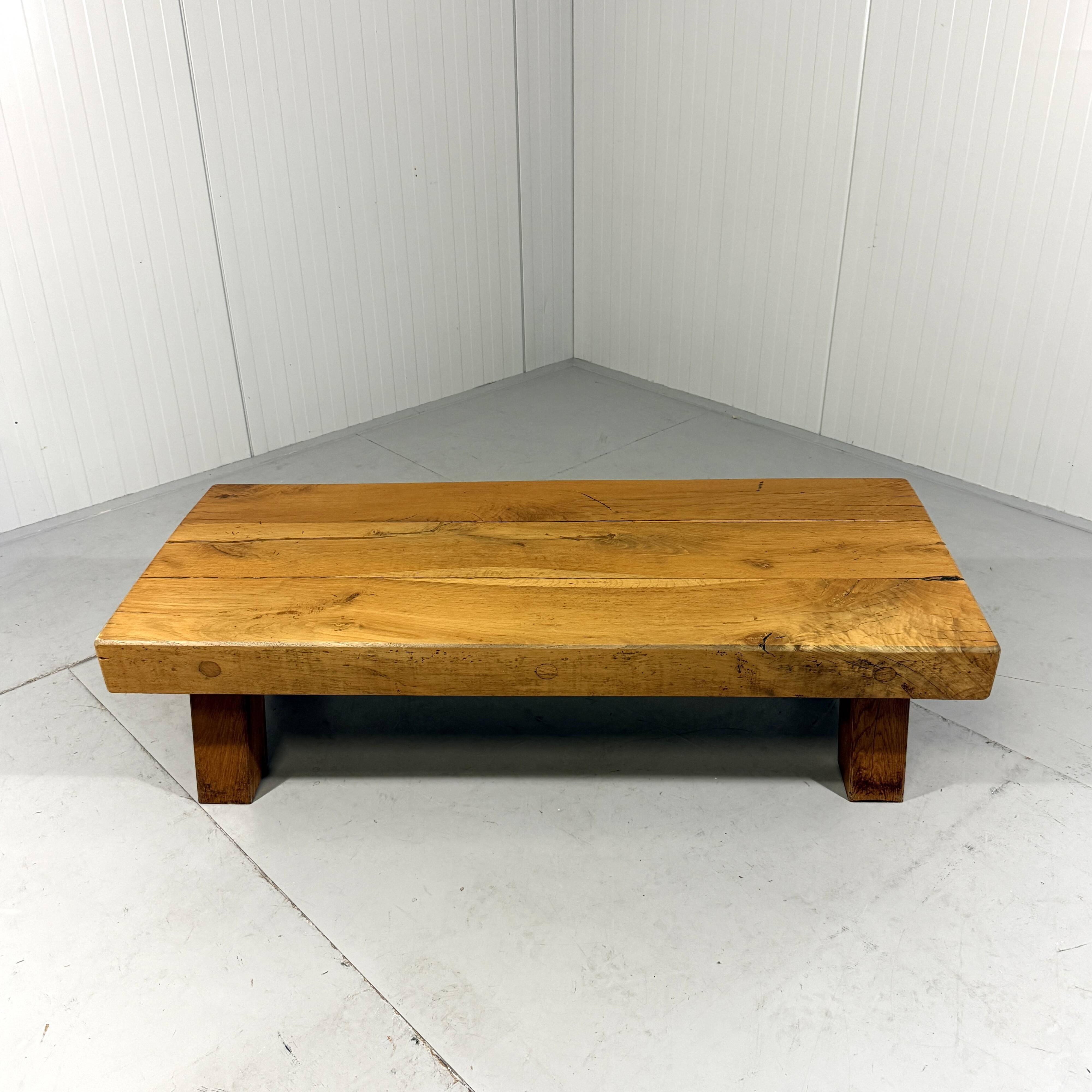Brutalist sturdy hardwood coffee table 1960’s