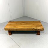 Brutalist sturdy hardwood coffee table 1960’s