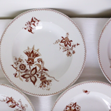 Set of 4 vintage Sarreguemines Danish porcelain soup plates