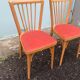 2 red Baumann bistro chairs