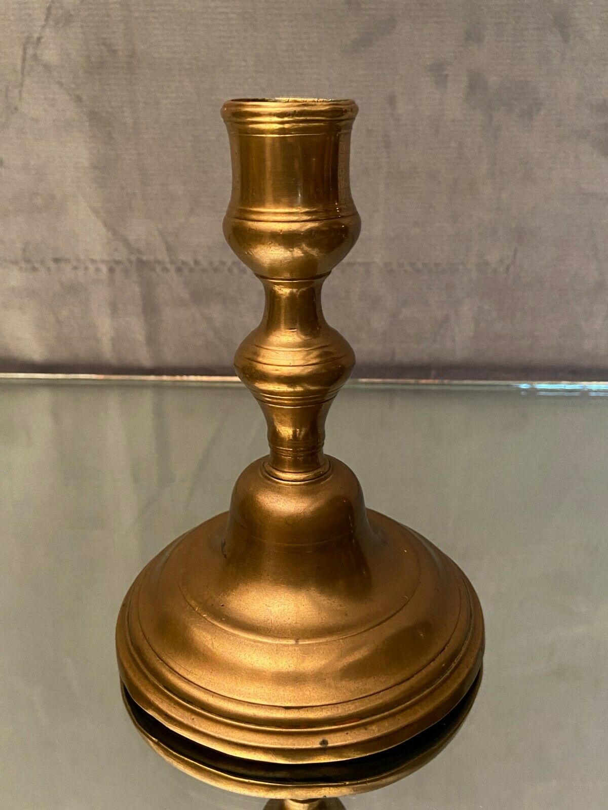 Brass bronze candle holder of the eighteenth period