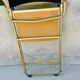 Lot de 3 chaises pliables Chaisor en velours vert et piétement or de 1996
