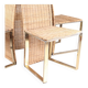 Suite de 4 chaises vintage en métal doré et osier