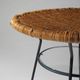 Table basse avec plateau rond en rotin, années 1950