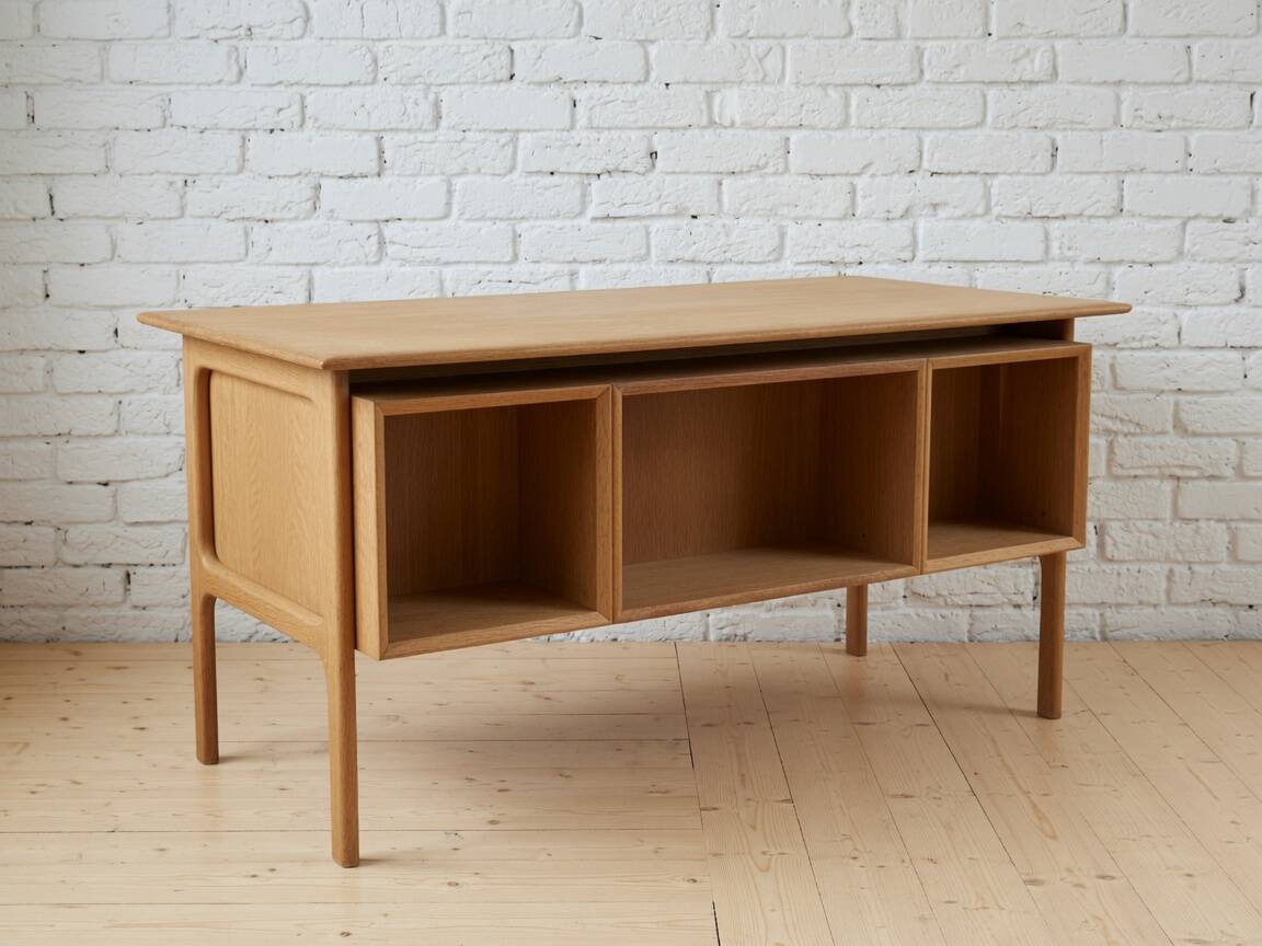 Oak Executive Desk By Arne Vodder From Brouer Møbelfabrik, Denmark, 1960s