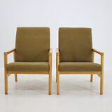 1960s Pair of Beech Armchairs, Czechoslovakia