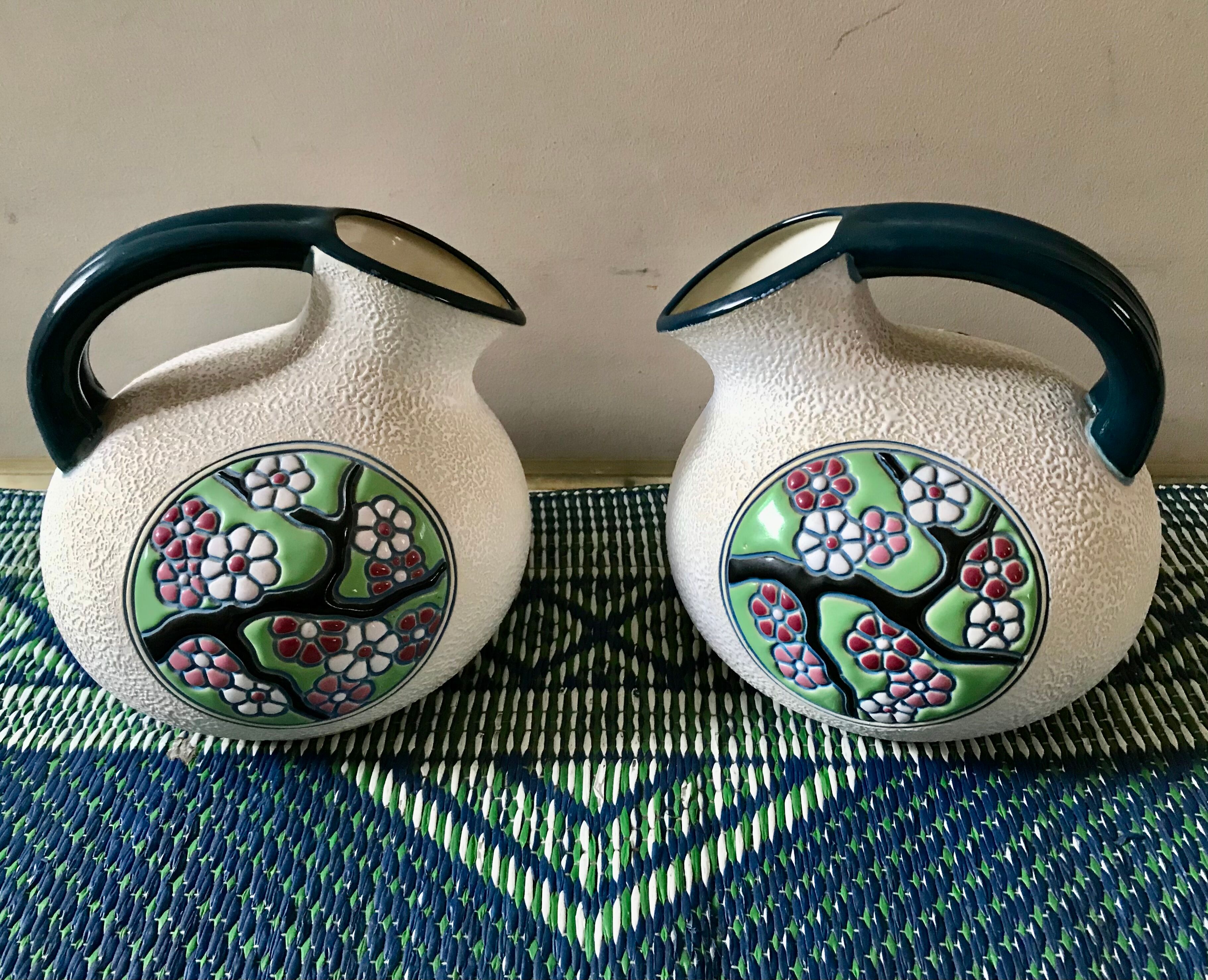 Pair of art deco pitchers