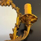 Applique murale miroir en bronze doré - style Louis XV Rococo
