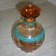 Art Deco carafe in pink transparent glass with cap