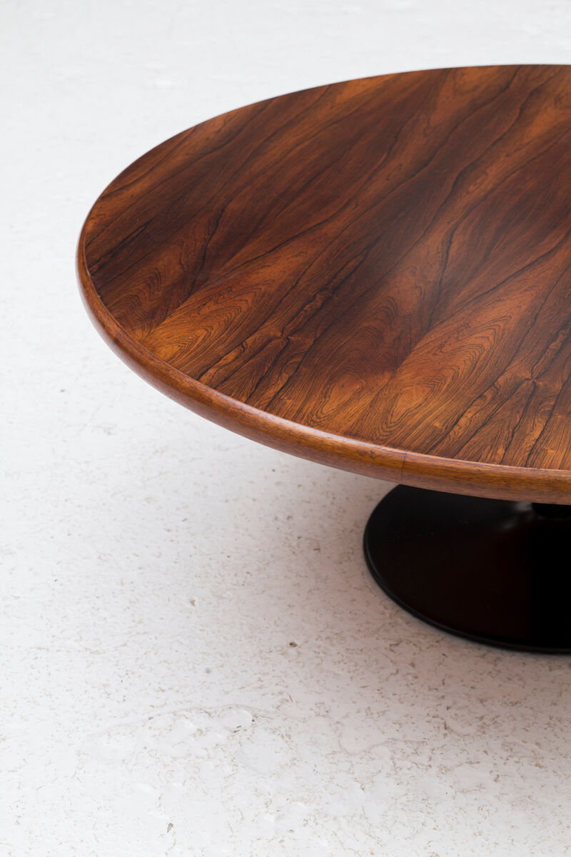 Table basse ronde en palissandre Danemark années 1960
