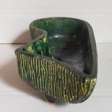 Vintage free-form tripod ceramic cactus planter