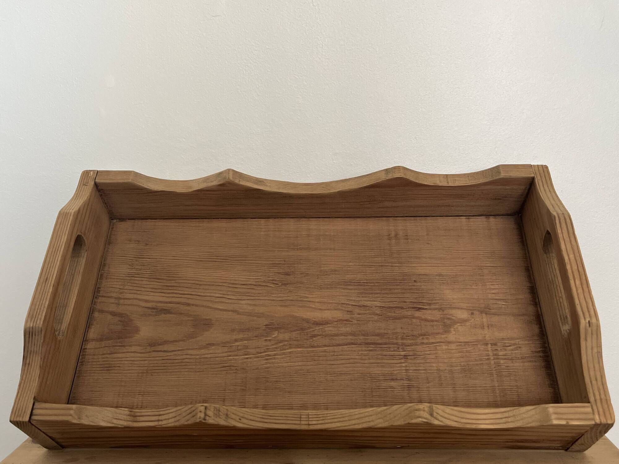 Old solid wood presentation tray