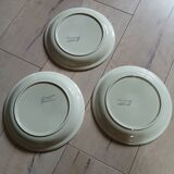 3 old Sarreguemines flat plates