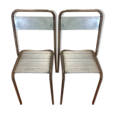 Paire de chaises en métal