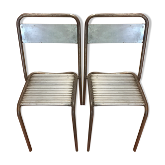 Pair of metal chairs