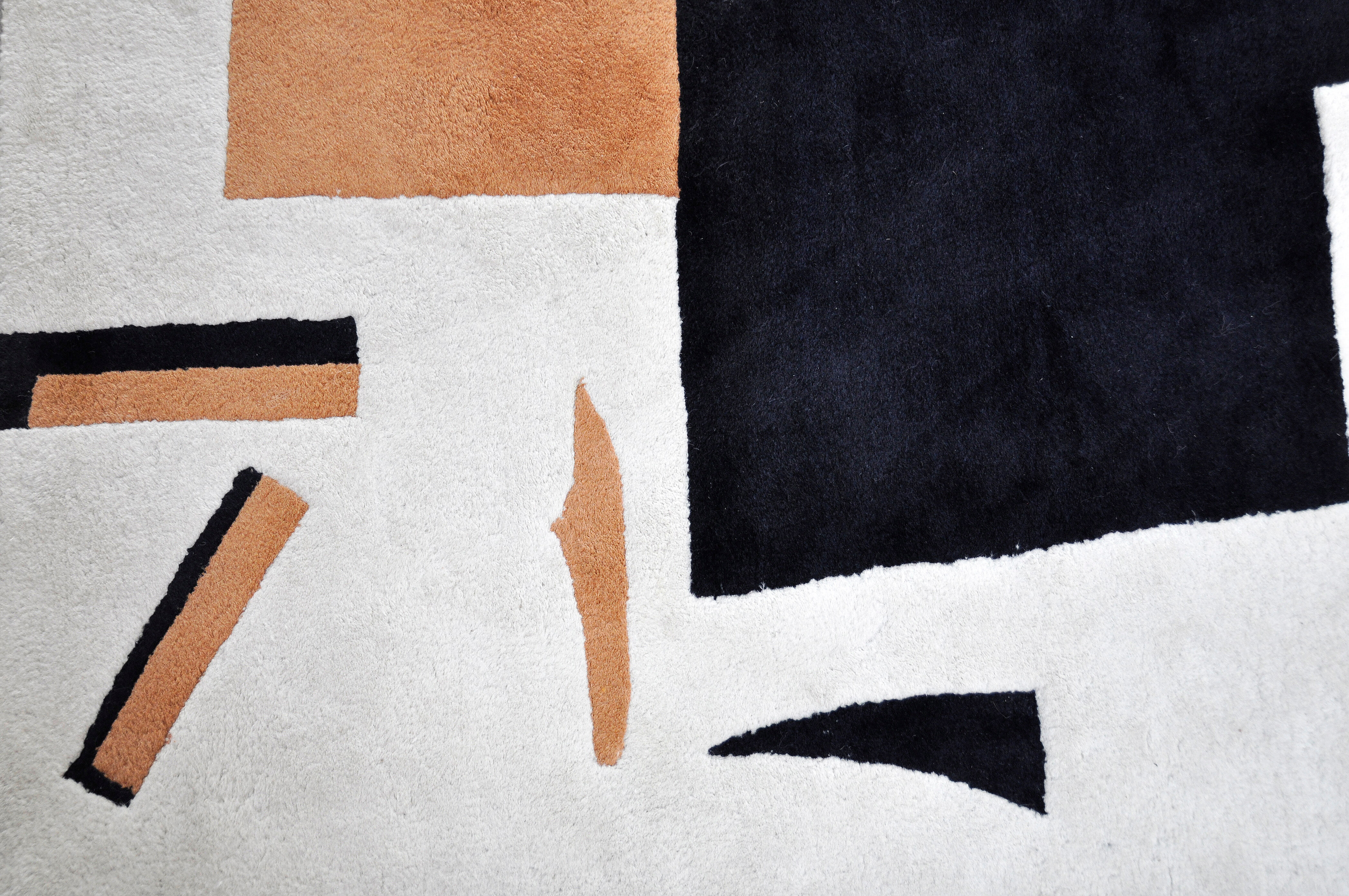 Vintage Handwoven Rug with Abstract Design, 1980s