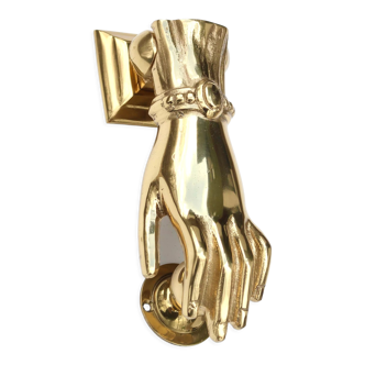 Hand-shaped brass door knocker, 1950s