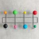 Colourful vintage wall mounted sputnik coat rack, Space Age atomic design