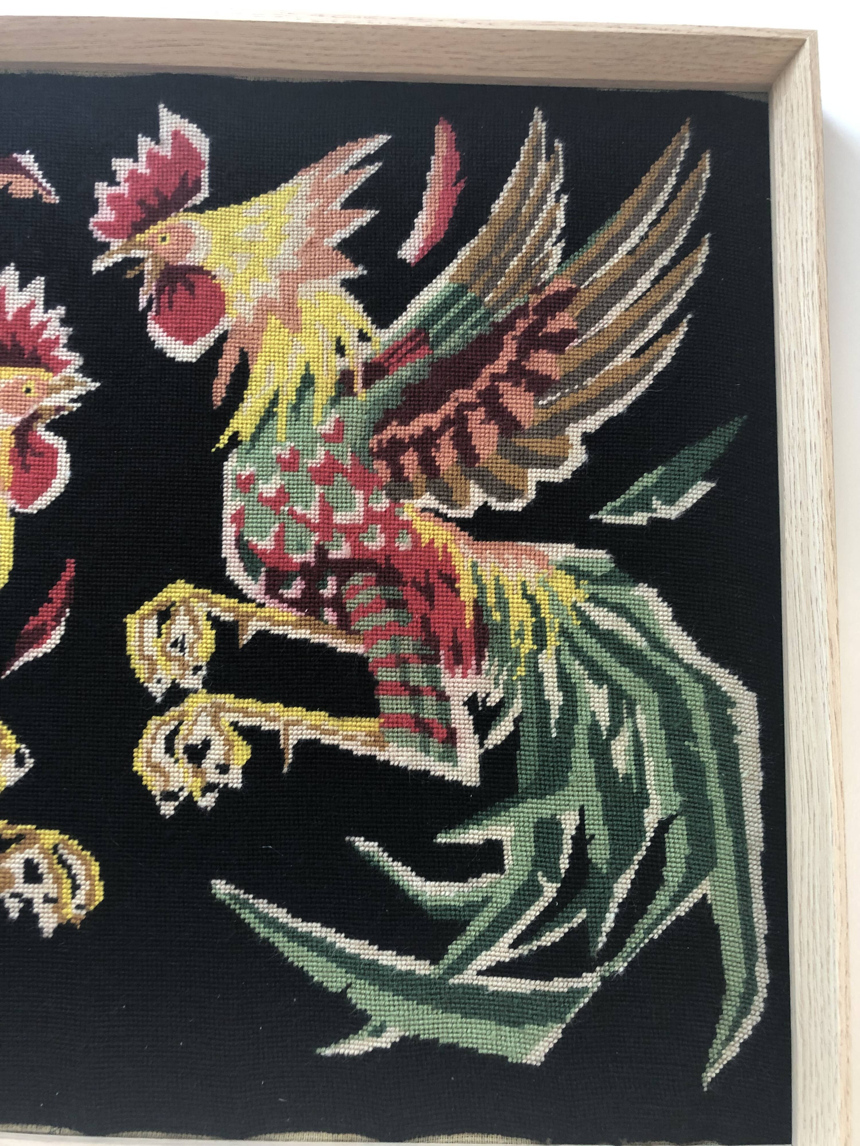 Tapestry vintage cockfight canvas