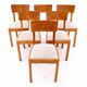 Ensemble de six chaises Art Déco, Pologne, années 1940.