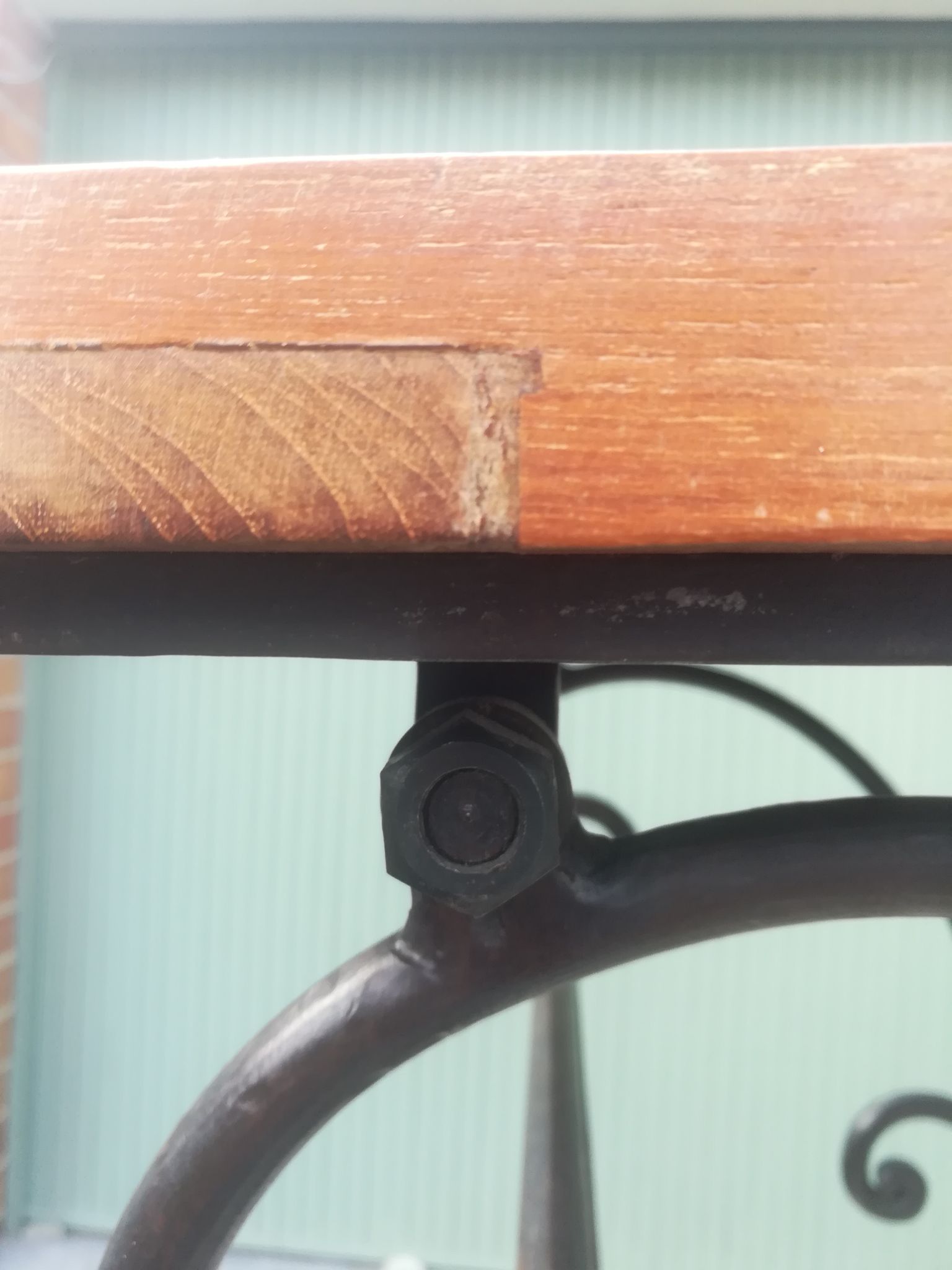 Wrought iron and bronze butcher's table