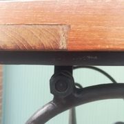 Wrought iron and bronze butcher's table