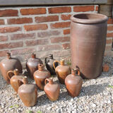 Set of 9 Old Sandstone Amphora Jars