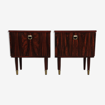 Pair vintage rosewood veneer nightstands