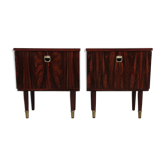 Paire de tables de chevet en placage de palissandre vintage