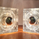 Deux appliques en verre coulé