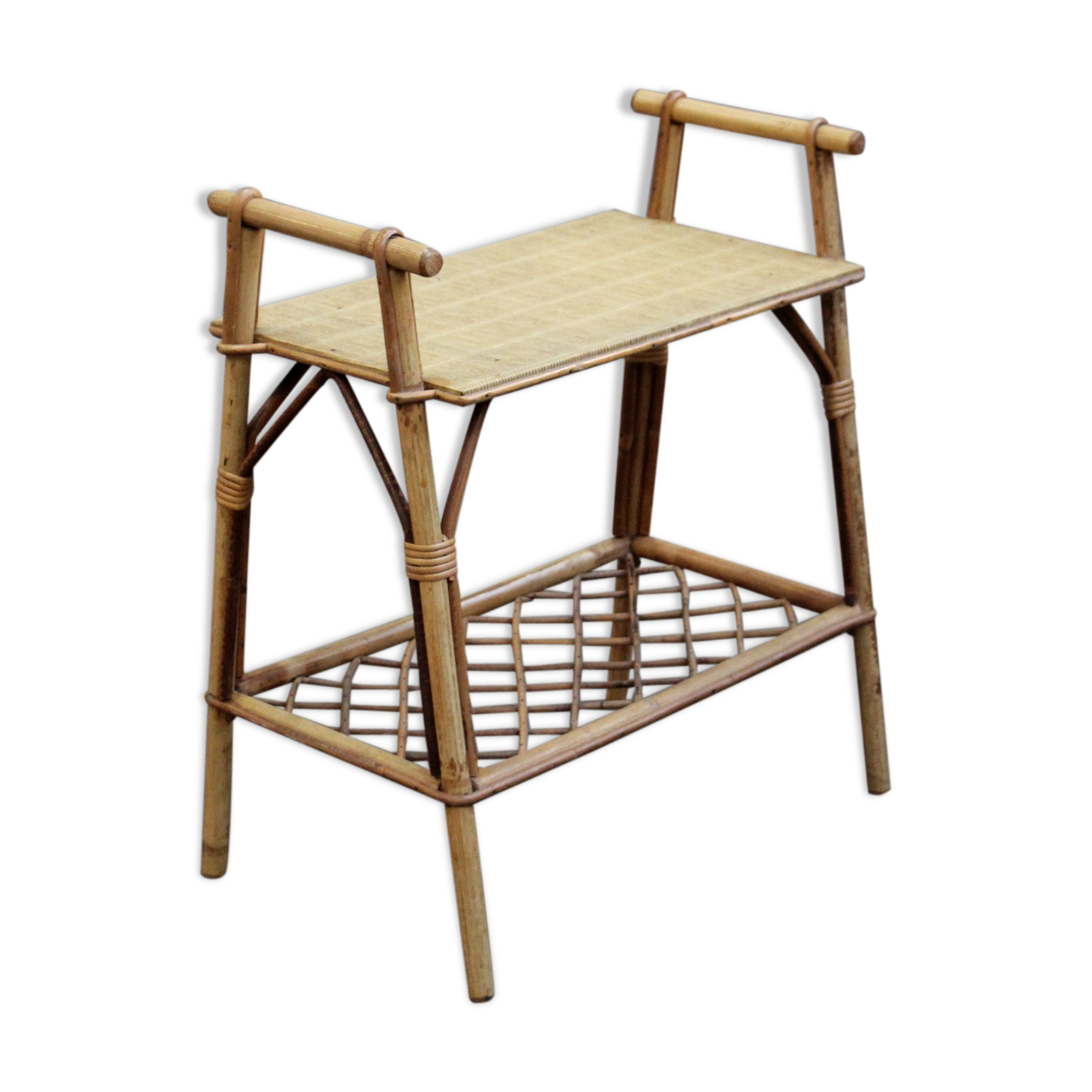 Rattan bedside table 1970