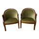 Paire de fauteuils de style gondole a col de cygnes XX siècle