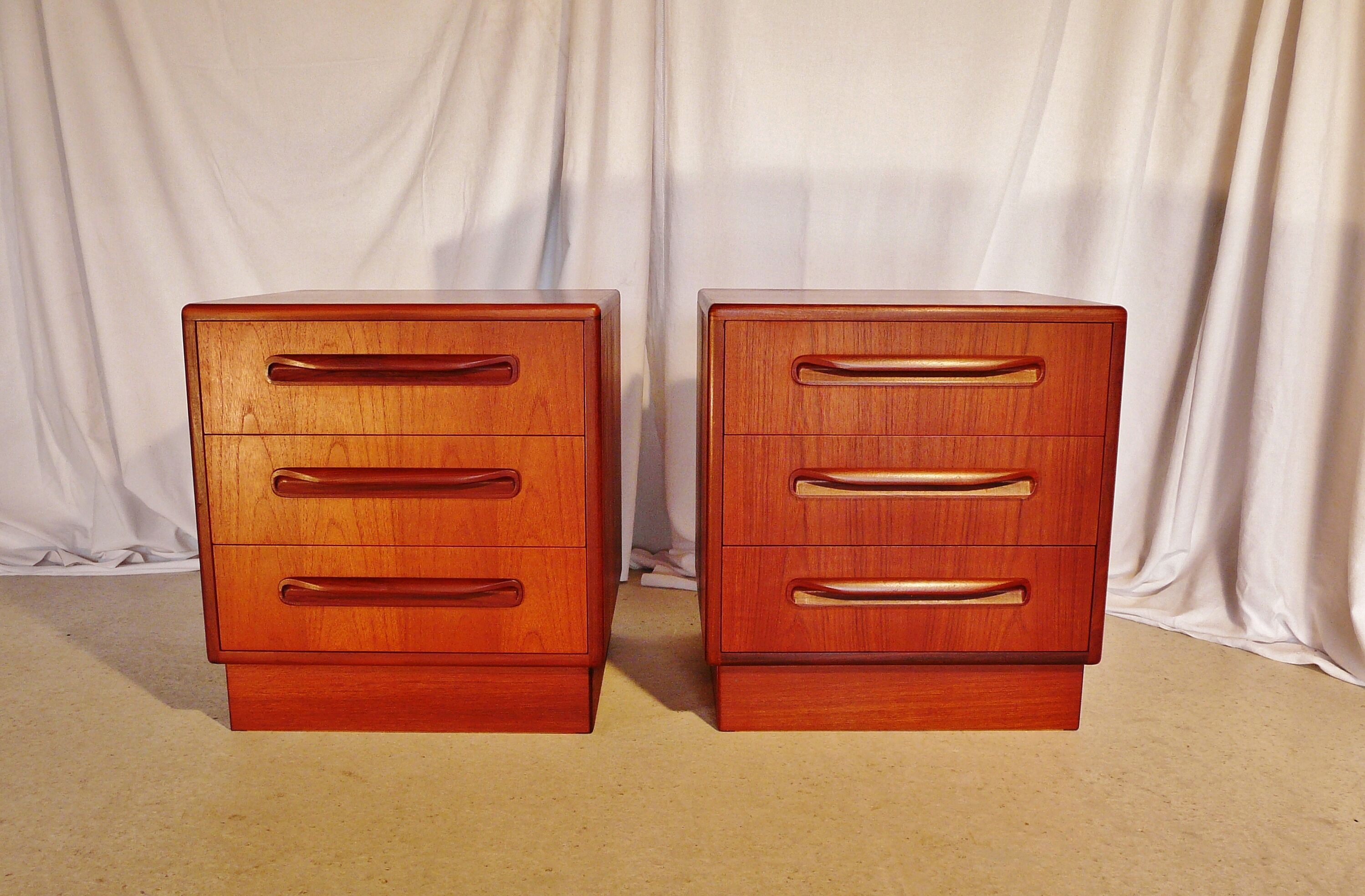Pair of Scandinavian teak bedside tables G plan