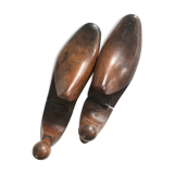 Pair of old solid wood shoes