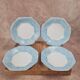Set of 4 vintage blue marbled Arcopal deep plates.