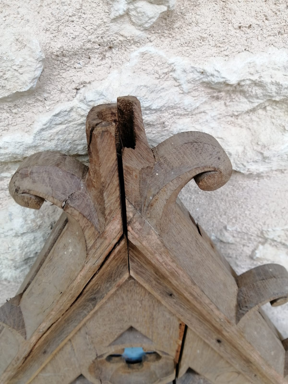 Wooden pediment from a church