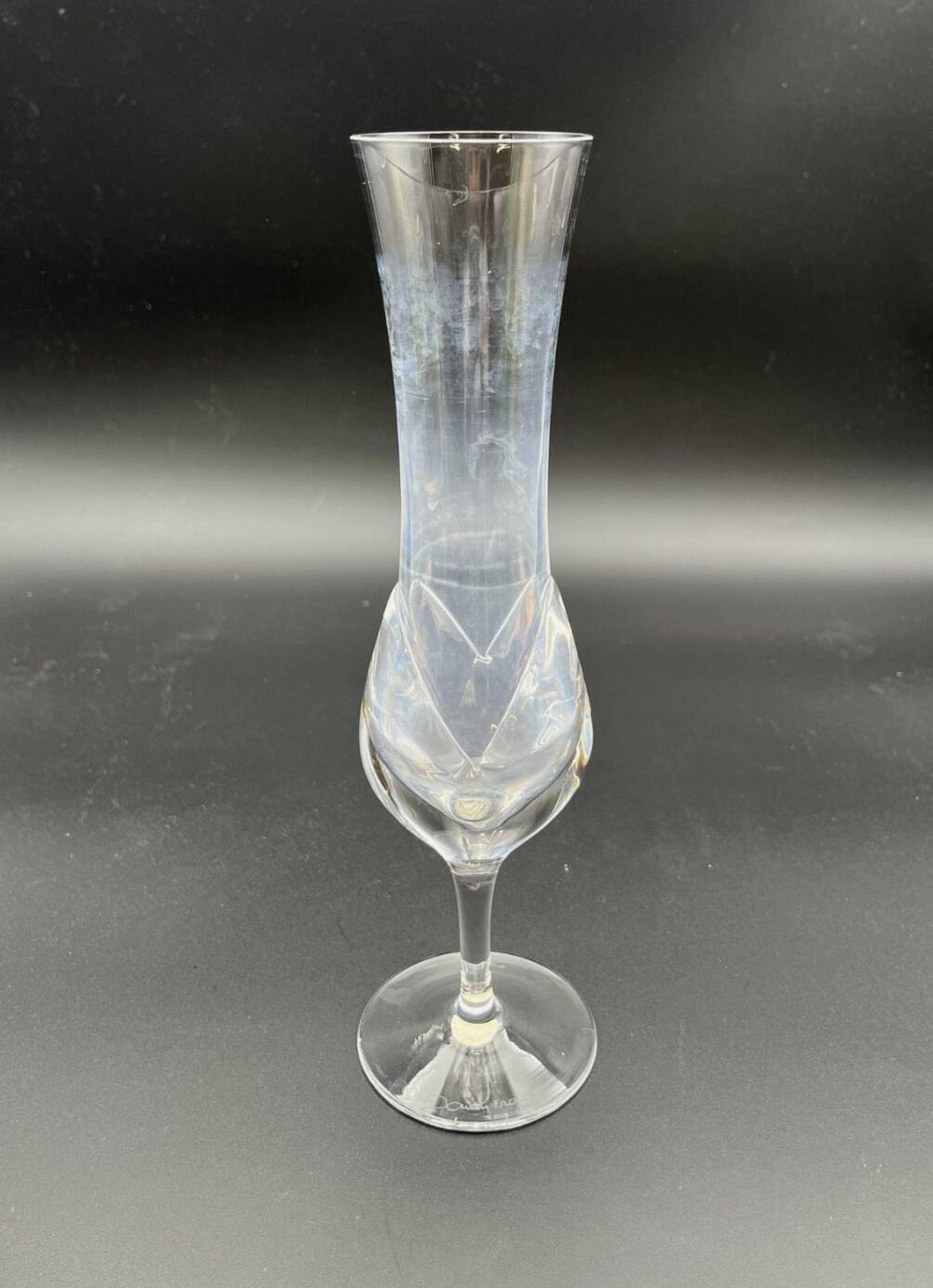 Vase signed Daum France – clear crystal