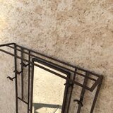 Old Art Deco coat rack in hammered iron