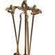 Superb solid bronze fireplace servant 3 accessories pliers, shovel, broom