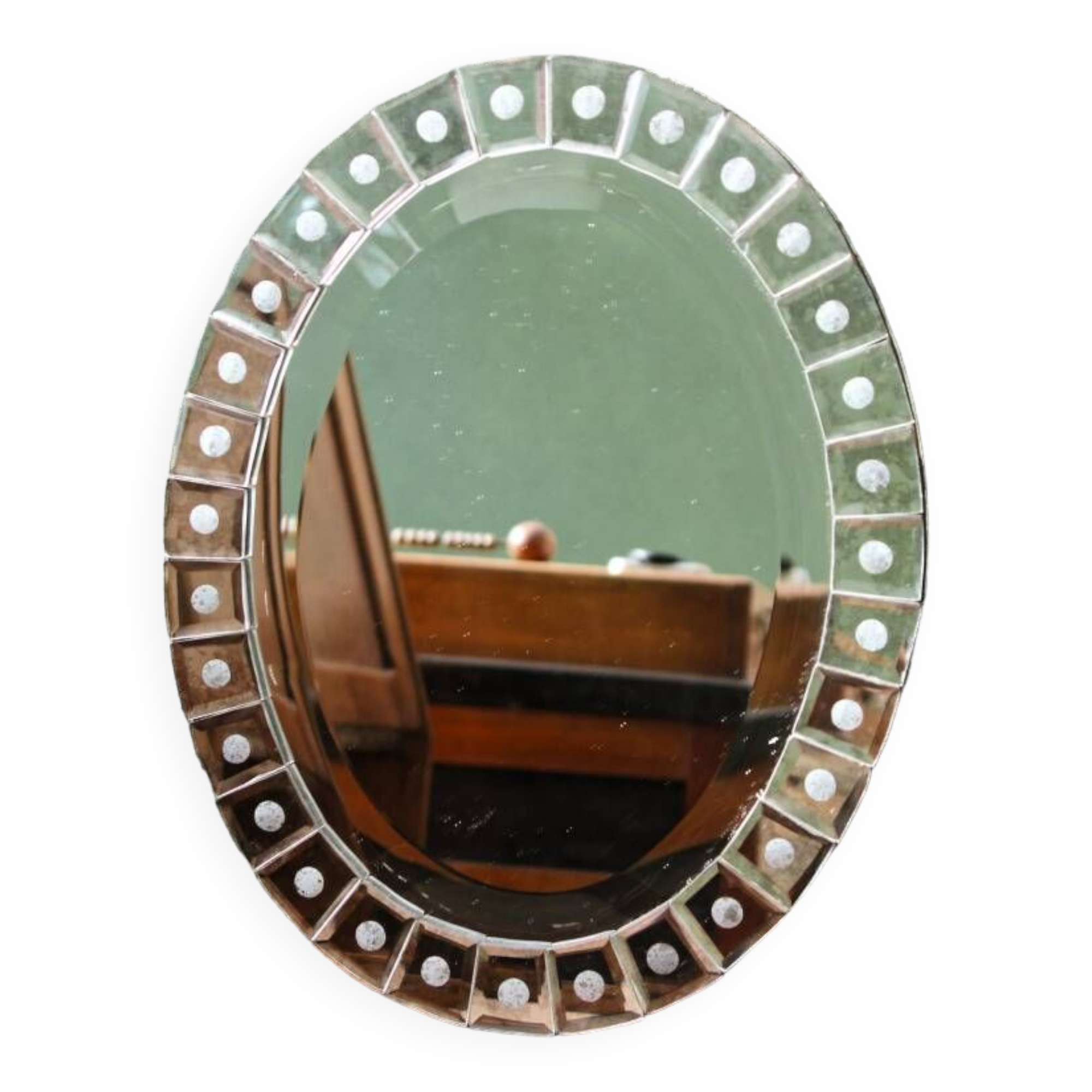 Beveled glass mirror and glass plates