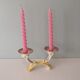 Set of 2 ceramic candle holders in the early twentieth century.
