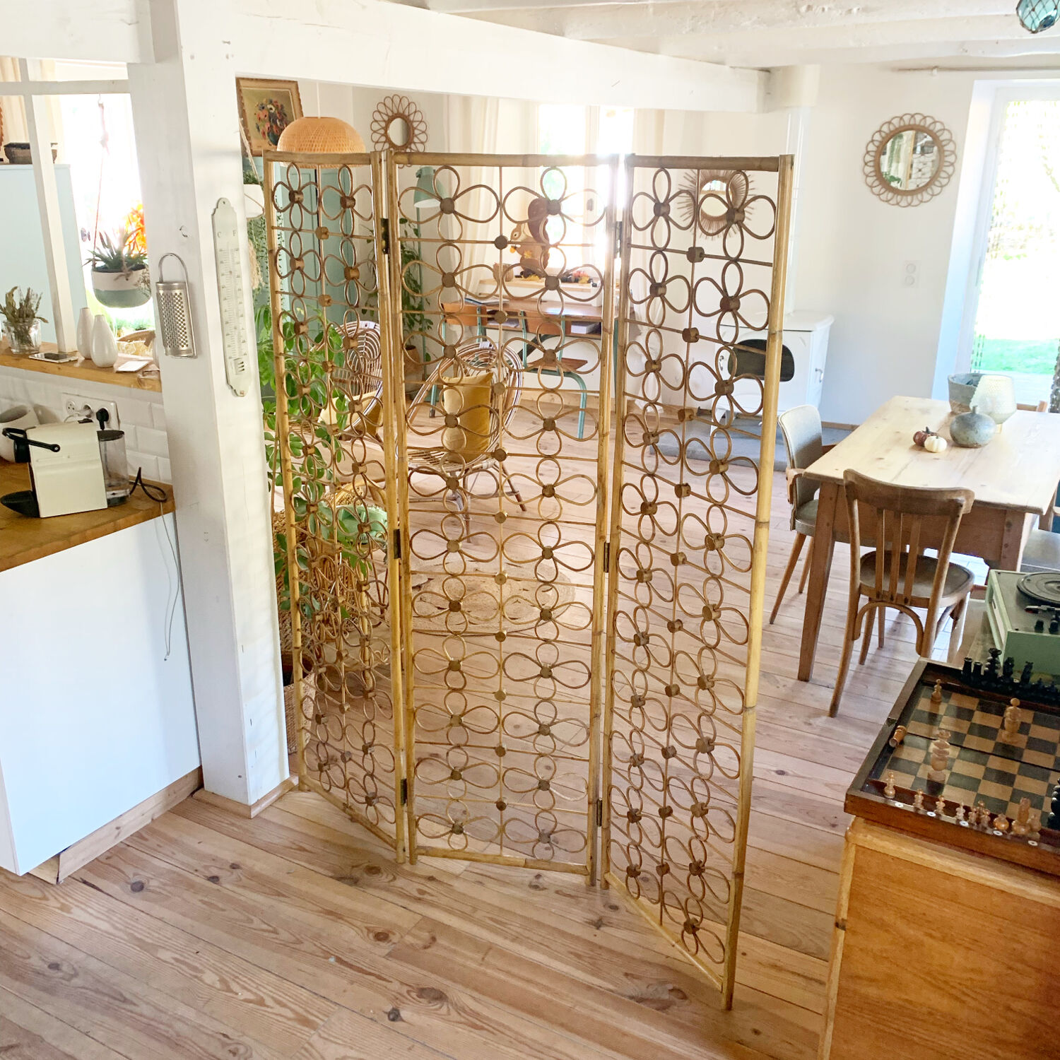 Rattan screen from the 1950s