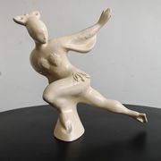 Art Deco ceramic figurine of an artistic skater, Czechoslovakia, 1950s.